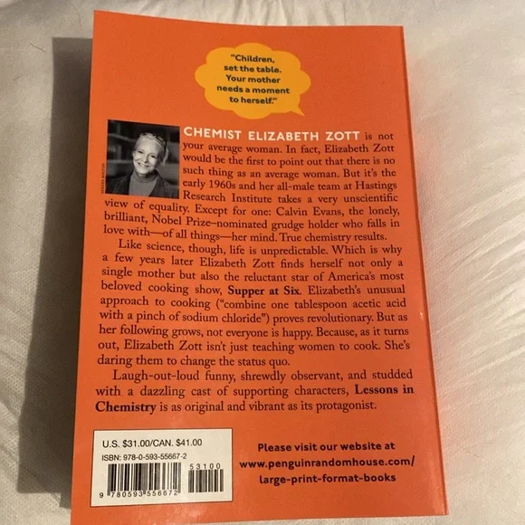 Lessons in Chemistry by Bonnie Garmus (Large Print) - Picture 2 of 3